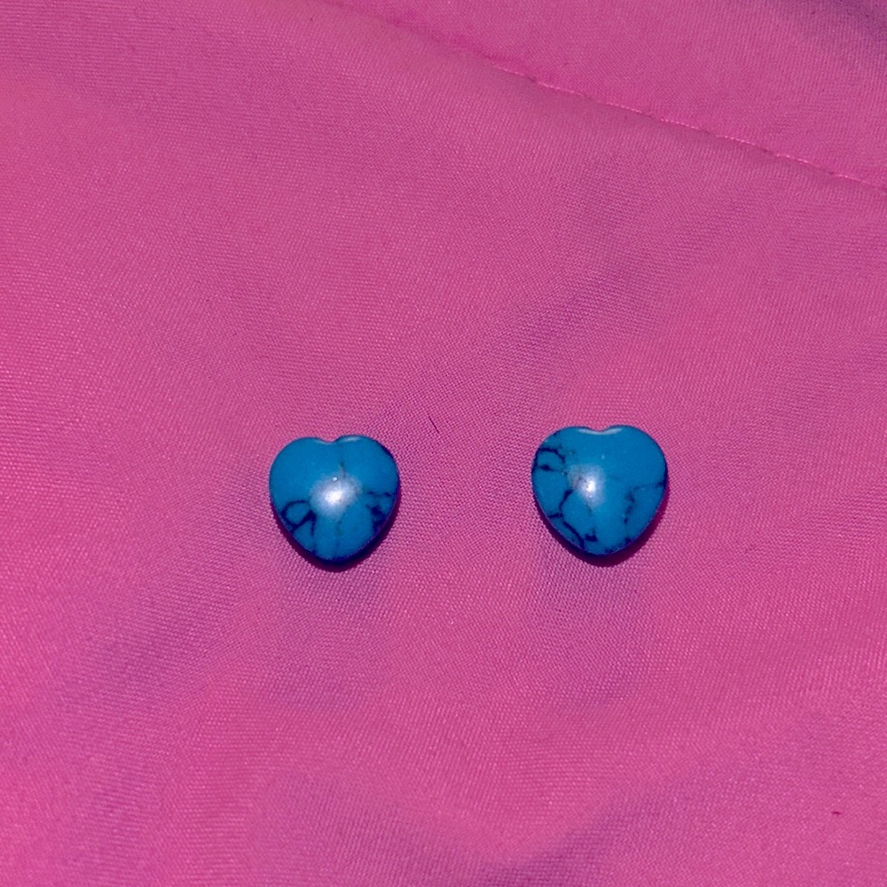 00 Gauge Turquoise Stone Heart Shaped Plugs